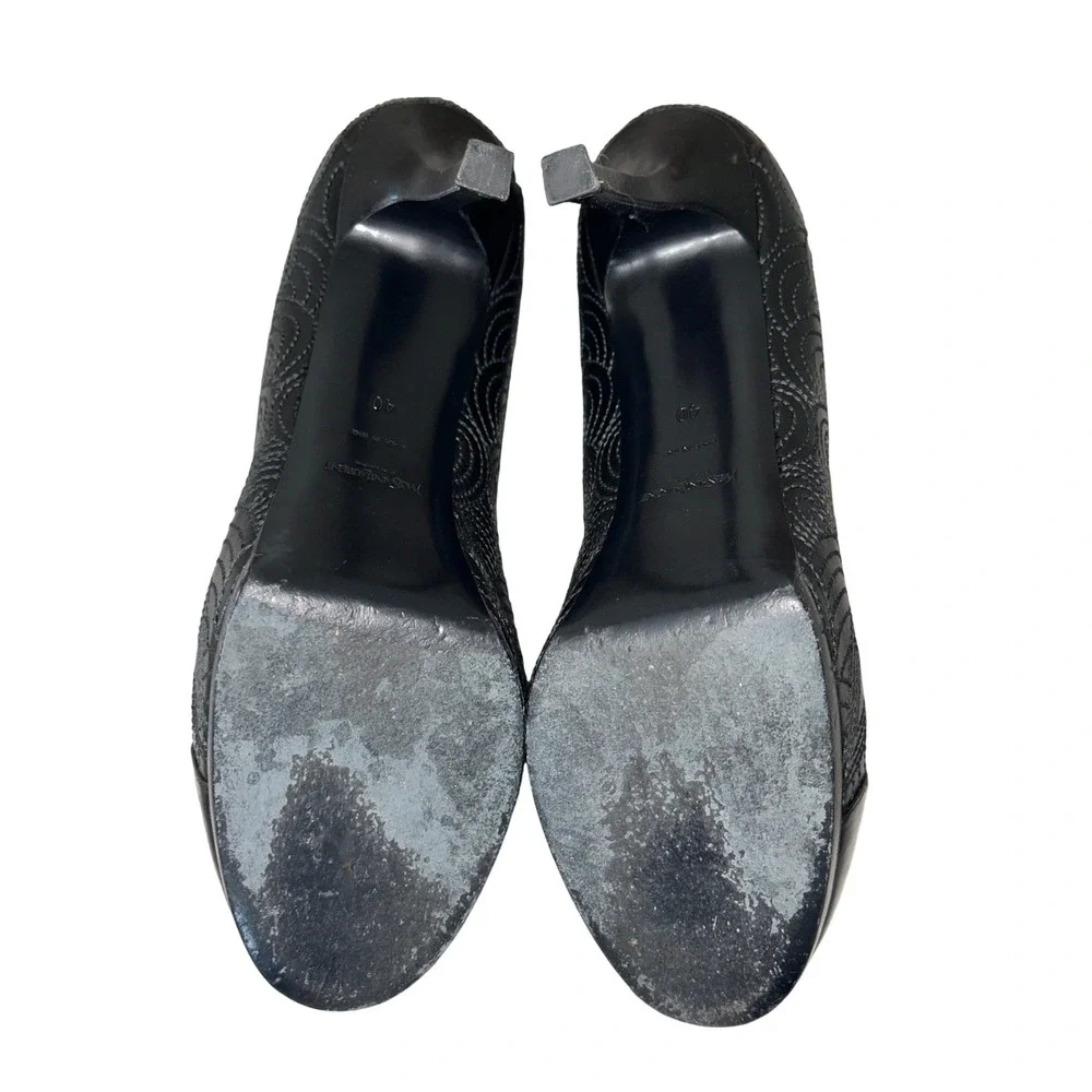 YSL Yves Saint Laurent Tribtoo‎ Leather Pumps Heels Black Size 40 (US 10)